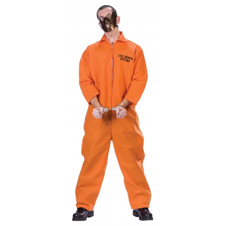 Orange Jumpsuit Insane Prisoner Costume image